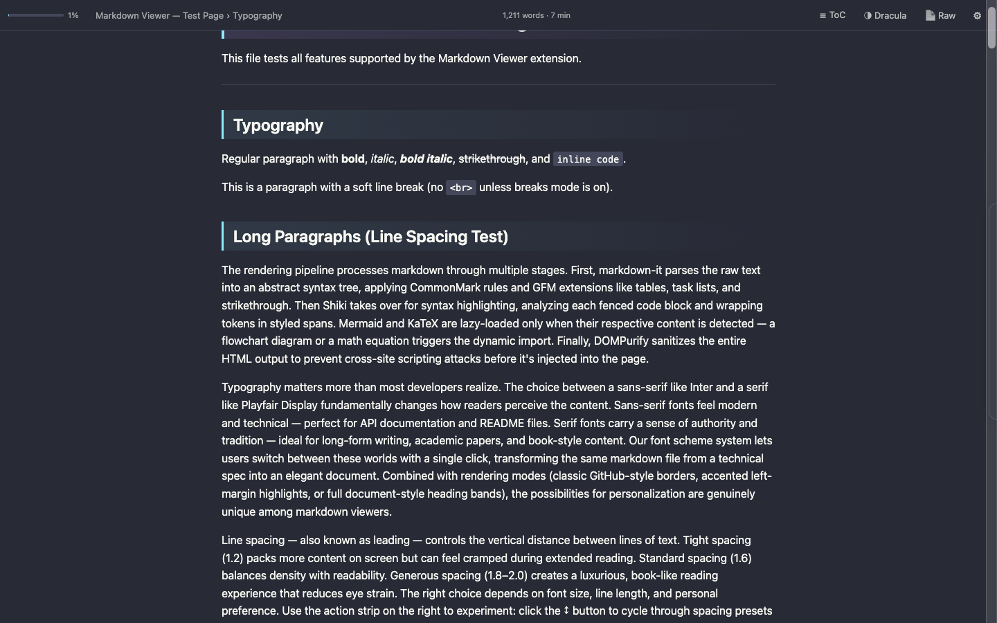 MarkLens Accented rendering mode with colored heading borders
